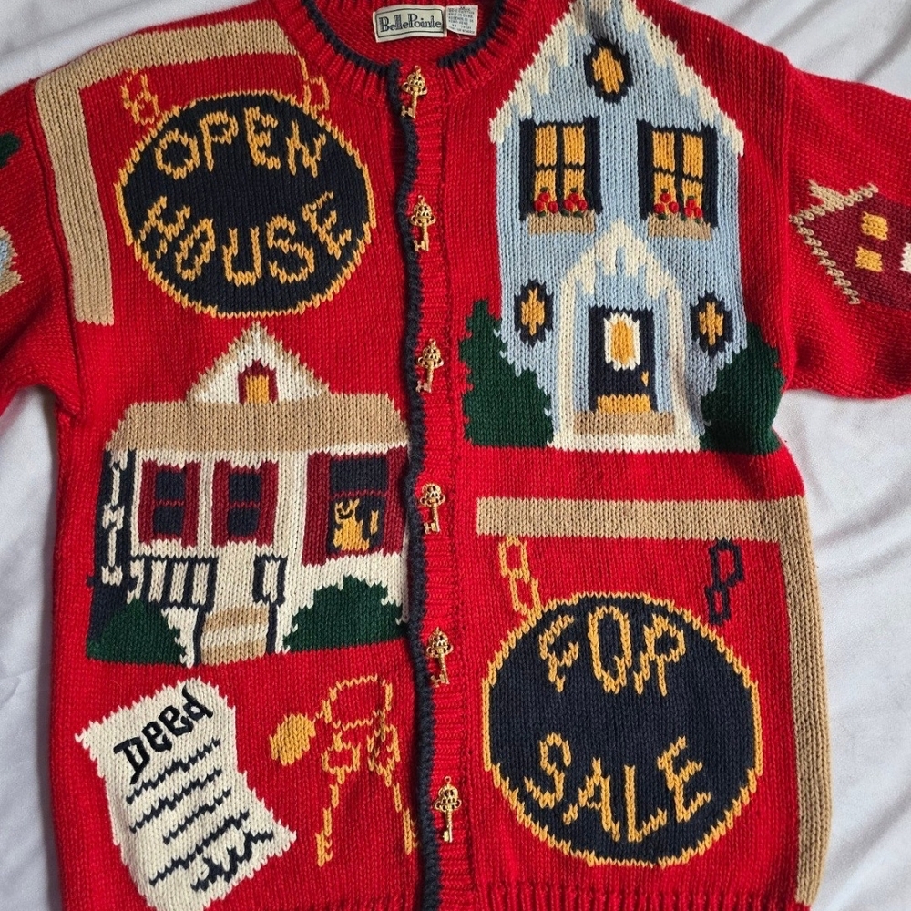 RARE - Bob Mackie Vintage Real Estate Sweater